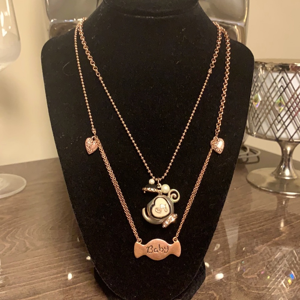 Betsey Johnson Copper Baby Teapot Necklace